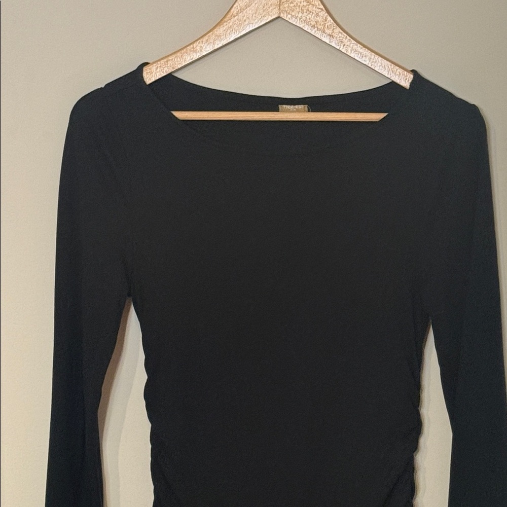 Free People Freeest Good Feels Ruffle Long-Sleeve Mini Dress $70 Still online - Picture 6 of 10